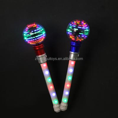 China LED Party Supplies OEM Welcomed Festival Decoration Multicolor Magic Fairy Led Light Up Spinning Wand for sale