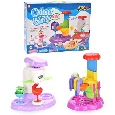 China Colorful Color Clay Adults And Children Novelty Pizza Toy Game Dough Magic Ice Cream Maker For Birthday Party for sale