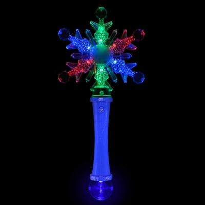 China Multicolor Decoration Plastic Christmas Party Led Snowflake Light Wand for sale