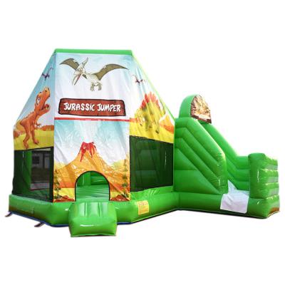 China Event Inflatable Bounce House/Outdoor/Indoor Commercial Inflatable Jurassic Park Dinosaur Combo Game With Dry Slide For Sale for sale