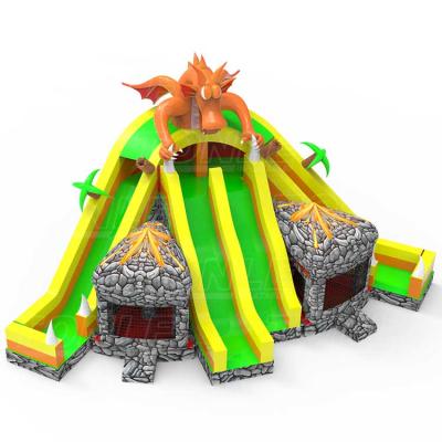 China Wholesale Inflatable Square Custom Devil Four Slideways / Playground / Amusement Park Small Dryslide For Sale for sale