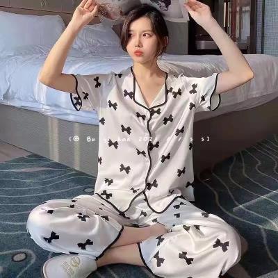 China 100% Polyester Satin Sublimation Printing Mother Daughter Breathable Silk Matching Outfits Family Cute Sleepwear for sale