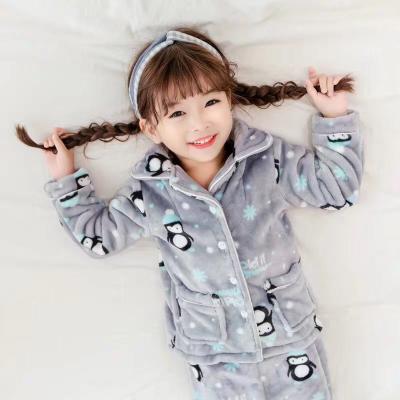 China 100% Warm Breathable Soft Plush Polyester Flannel Kids Pajamas Sets For Winter Season Customized Design OEM Order Accepted for sale