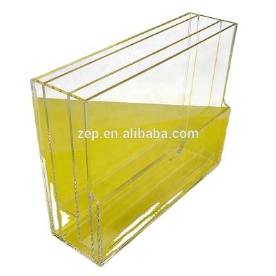 China Eco-friendly Acrylic A4 Brochure Holder For Magazine File Storage Custom Book Holder for sale