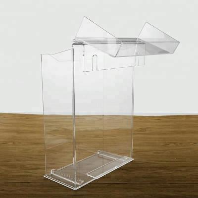 China Eco - Friendly Wall Mounted Acrylic Display Box Magazine Organizer With Hinged Lid for sale