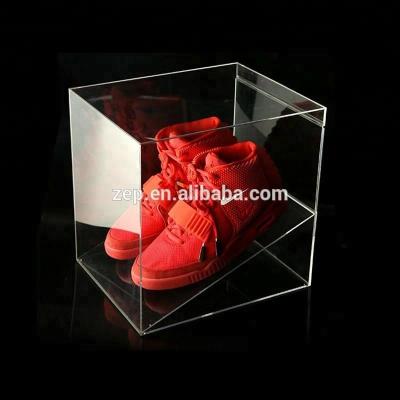 China Sustainable Drop Front Shoe Box For Packing Acrylic Plastic Storage Box Clear for sale