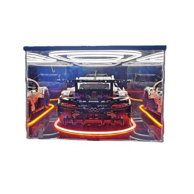 China Eco-friendly Large Clear Acrylic Box Stackable Plastic Storage Box For Car Display Model LED for sale