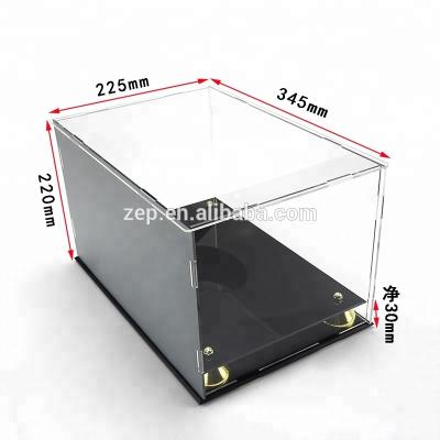 China Sustainable Luxury Acrylic Plastic Folding Shoe Box Flat Pack Sneaker Box Assemble for sale