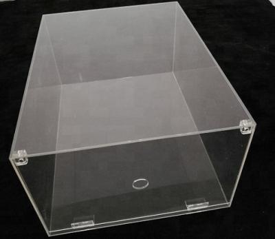 China Viable Clear Acrylic Drop Front Shoe Box Stackable for sale