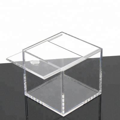 China Sustainable Plastic Storage Box With Sliding Lid Custom Acrylic Small Case Clear for sale