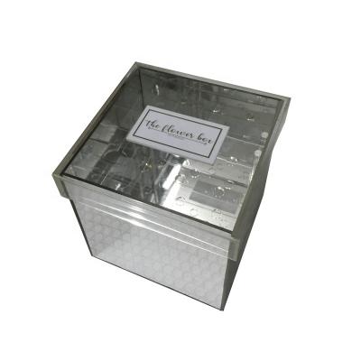 China Handmade Luxury Acrylic Plastic Mirror Flower Box For Packaging Custom Design for sale