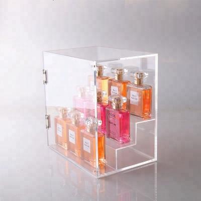 China New luxury and eco-friendly arrived clear acrylic plastic perfume display case storage box for sale