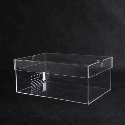 China Eco-friendly And Durable Clear Acrylic Shoe Display Case Perspex Shoe Storage Box With Lid for sale