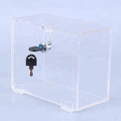 China Eco-friendly Custom Clear Custom Collection Box Lockable Acrylic Donation Bin for sale