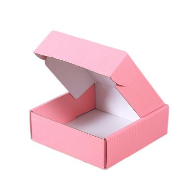 China Recyclable Pink Corrugated Boxes Customized Women's Apparel Packaging Box Bra Toughened Film Aircraft Box Customized for sale