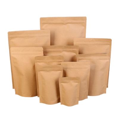 China Factory Direct Sales Recyclable Packaging Rack Up Ziplock Food Kraft Paper Bags for sale