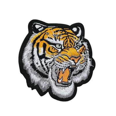 China Viable Wholesale Custom Animal Tiger China Logo Badge Embroidery Patch Clothing Decoration Micro Patch Iron On Patch for sale