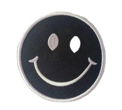 China Viable Factory Wholesale Custom Smile Face Embroidery Patch Clothing Decoration Patches for sale