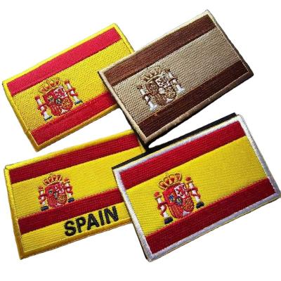 China Factory Wholesale Magnetic Spot China Spanish Military Tactical Embroidered Patch For Clothing Embroidery Patch Hook And Loop Patch for sale