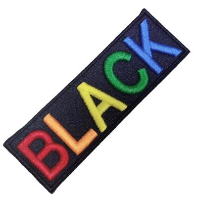 China New Viable Design Customized Letters 3D Sample Spot Garment Decorative Iron On Embroidery Patch Viable Design Customized Wholesale Colored Patch for sale