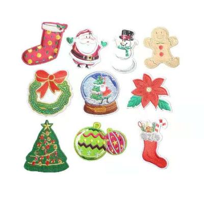 China Wholesale Custom Christmas Cartoon Embroidery Patch Clothing Decoration Patches Viable for sale