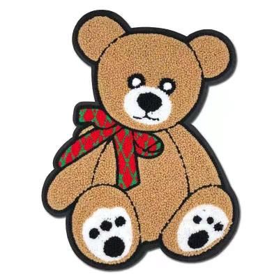 China Viable Factory Wholesale Custom Bear Embroidery Patch Clothing Decoration Animal Patches for sale