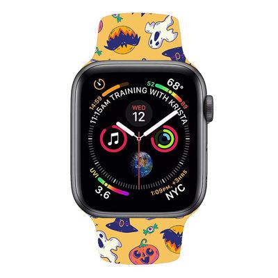 China Replacement Watch Bands Halloween Strap for Apple iWatch7/6 Amazon Silicone Apple Watch Color-Printed Watch Band for sale