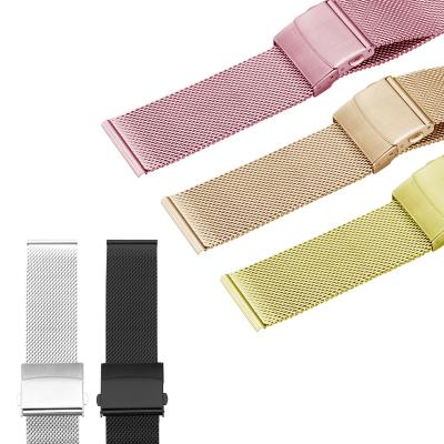 China Replacement Watch Bands For Samsung Galaxy Watch 4 40mm 44mm/Active 2/Watch 3 41mm 20mm Stainless Steel Mesh Ring Replacement Strap Adjustable for sale