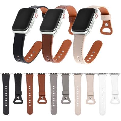 China Wholesale Smart Replacement Watch Bands Leather Watch Bands For Apple Watch Series 6 38mm 40mm 42mm 44mm for sale