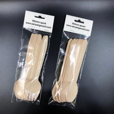 China Disposable Disposable Spoon Wooden Soup Spoon for sale