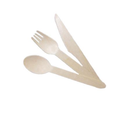 China Hot Selling Home Hotel Restaurant Disposable Twist Handle Wooden Cutlery Set for sale