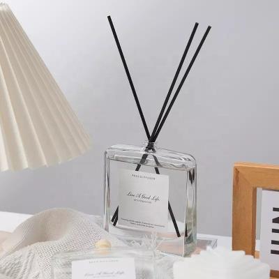 China Nordic Design Home Fragrance Cosmetic Colored Diffuser Glass Bottle Diffuser Square Bottle 100ml With Cap for sale