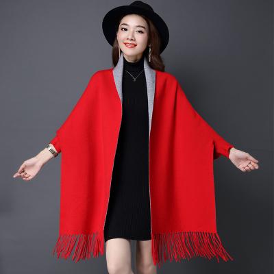 China European American Poncho with Tassels and Pashmina Coffee Shawl Woman Wool Blend Scarf Shawl for sale