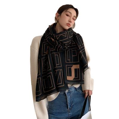 China New Arrival European American Winter Fashion Women Acrylic Cashmere Scarf With Dot Warm Thick Double Sided Shawl for sale