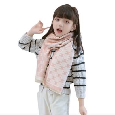 China New arrivals autumn winter European Korean style kid's color matching letter scarf children's baby woolen scarf for sale