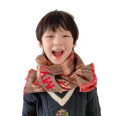 China European American kids fashion kids scarf boy and girl winter warm thick plaid soft fringe kids scarves for sale