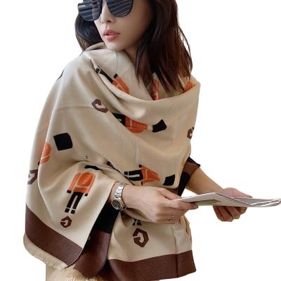 China European American Double Sided Cashmere Winter Fashion Pashmina Jacquard Scarves Available Wholesale Warm Scarf for sale