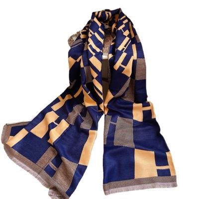 China American 2021Designer Winter Scarf Jacquard European Acrylic Cashmere Scarves Thick Women Ladies Scarf Shawl for sale