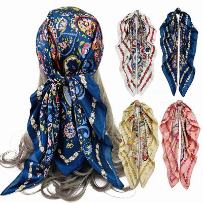 China Custom square fashion square printed luxury vintage other scarves shawls silk scarves for women for sale