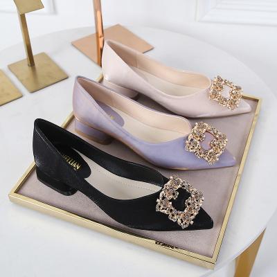 China Other new arrival size 44 gold rhinestone high quality designer big shoes low heel shoes women luxury ladies shoes online for sale