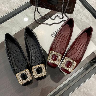 China Other New Arrival Largest Size 44 Flats Square Toe Women Elegant Rhinestone Shoes Dance Shoes for Women and Ladies for sale