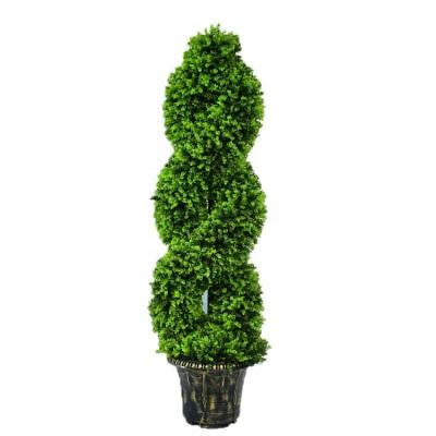 China Contemporary Customized Artificial Double Eucalyptus Tree Factory Wholesale Topiary Spiral Boxwood Tree For Sale for sale