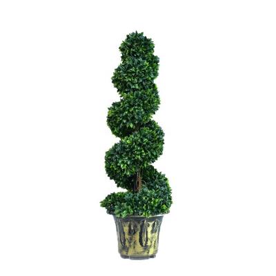 China 100cm Wholesale Minimalist Boxwood Artificial Topiary Spiral Tree Artificial Tree for Indoor Outdoor for sale