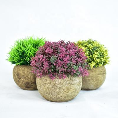 China Minimalist Artificial Succulent Plants Ball Potted Small Artificial Bonsai For Home Decor for sale