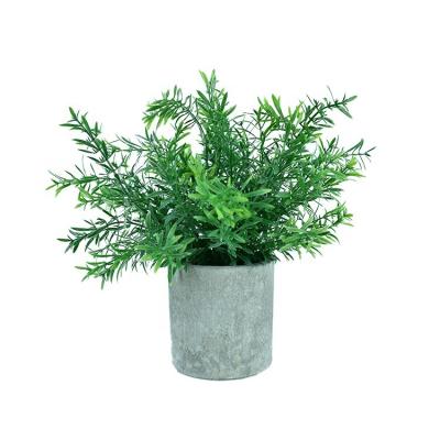 China Minimalist Mini Potted Artificial Eucalyptus Plants Fake Plastic Green Rosemary Plant For Home Decor for sale