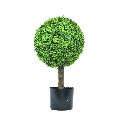 China Wholesale minimalist artificial grass topiary ball greenery ilex buxus plant bonsai tree for sale