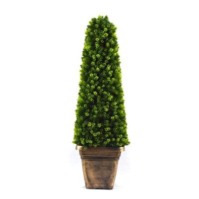 China Contemporary Wholesale Artificial Plastic Plastic Tower Pyramid Faux Grass Plant Topiary Tree MY1097 for sale