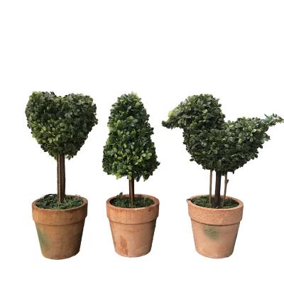 China Wholesale Minimalist Mini Artificial Topiary Bonsai Tree and Small Ball Boxwood Plants in Pot Garden Home for sale