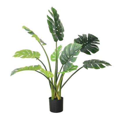 China 80cm-180cm Contemporary Plant Monstera Tree Artificial Plastic Green Leaves Tree For Sale for sale