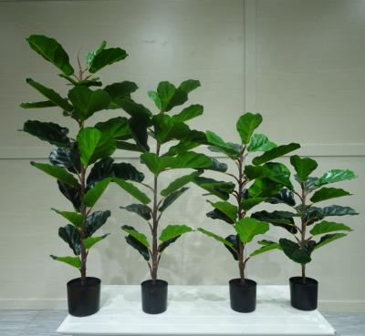 China Minimalist 70cm- 200cm Artificial Plant Plastic Violin Leaf Fig Tree for sale